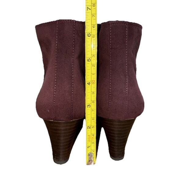 Naturalizer Boots Womens 7.5 Hilma Burgundy Maroon Wedge Ankle Booties - Picture 6 of 8